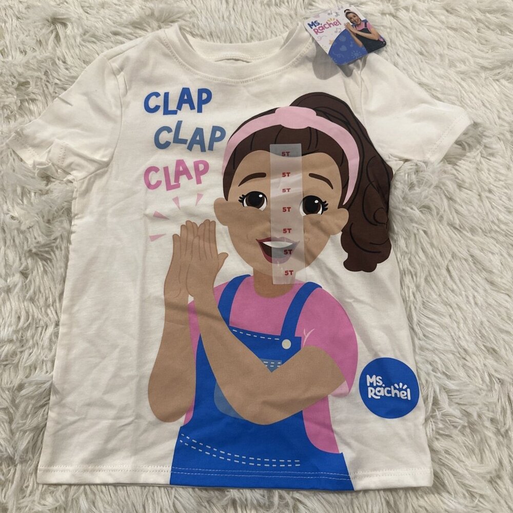 Ms. Rachel Clap tee NWT girls 5T Short sleeve play ready